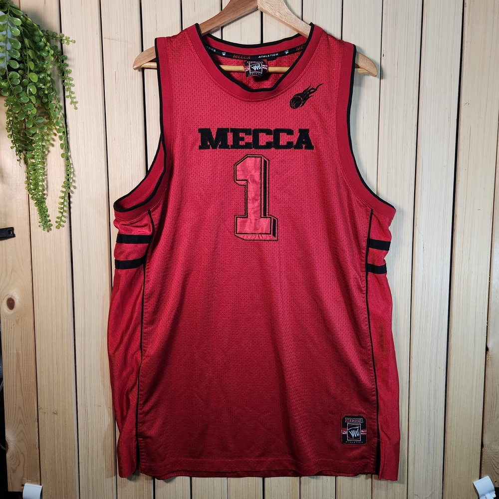 Vintage Mecca Basketball Jersey Red Sleeveless. Y2k